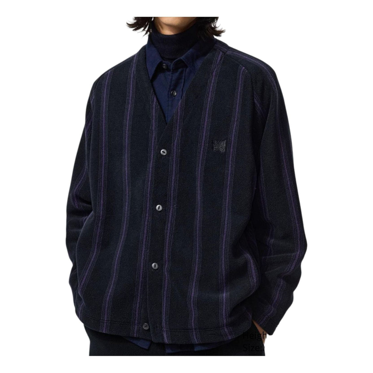 Uniqlo x Needles Oversized Printed Cardigan 'Black' 484125-09