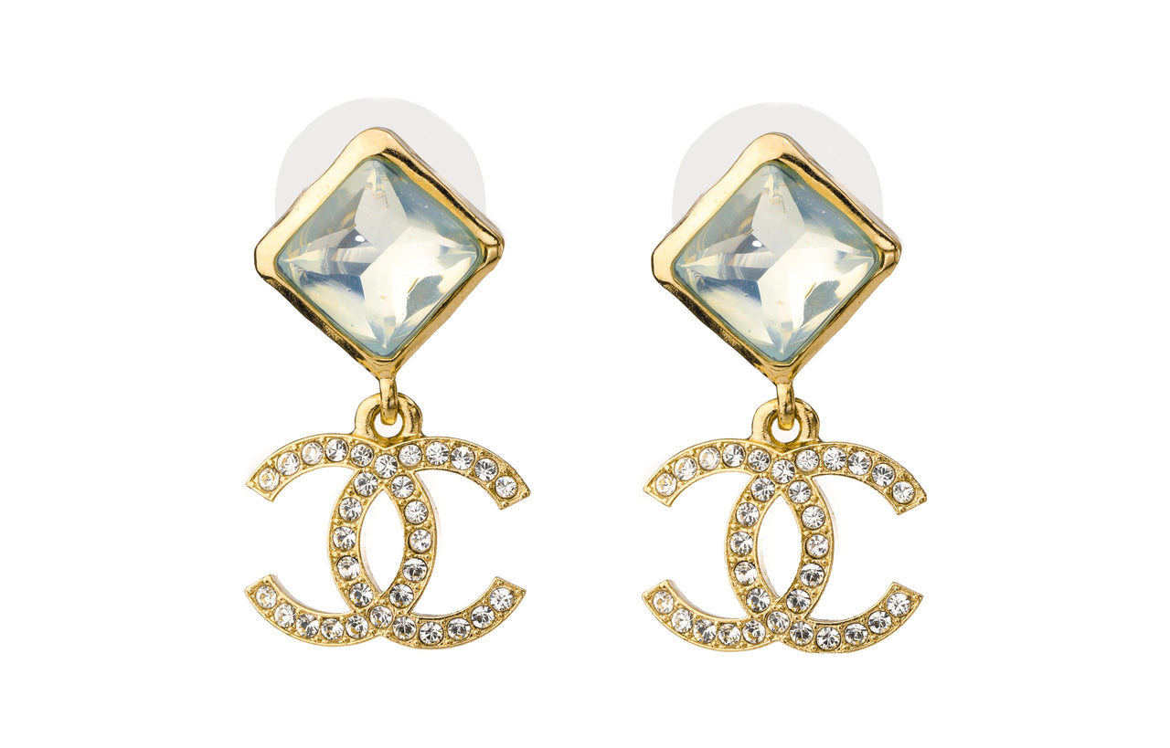 CHANEL Hoop Earrings Women's Gold