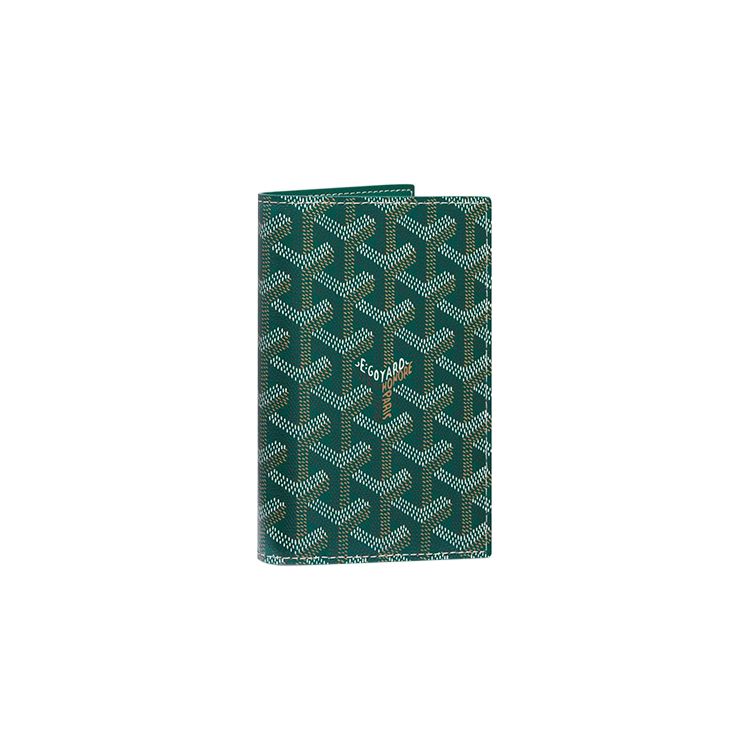 GOYARD Grenelle Cow Leather Card Holder Passport Holder Unisex Green