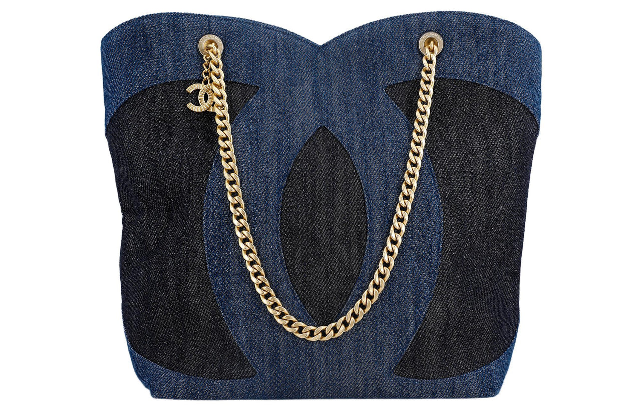 CHANEL Denim Hobo Bag, Handbag, Shoulder Bag Women's