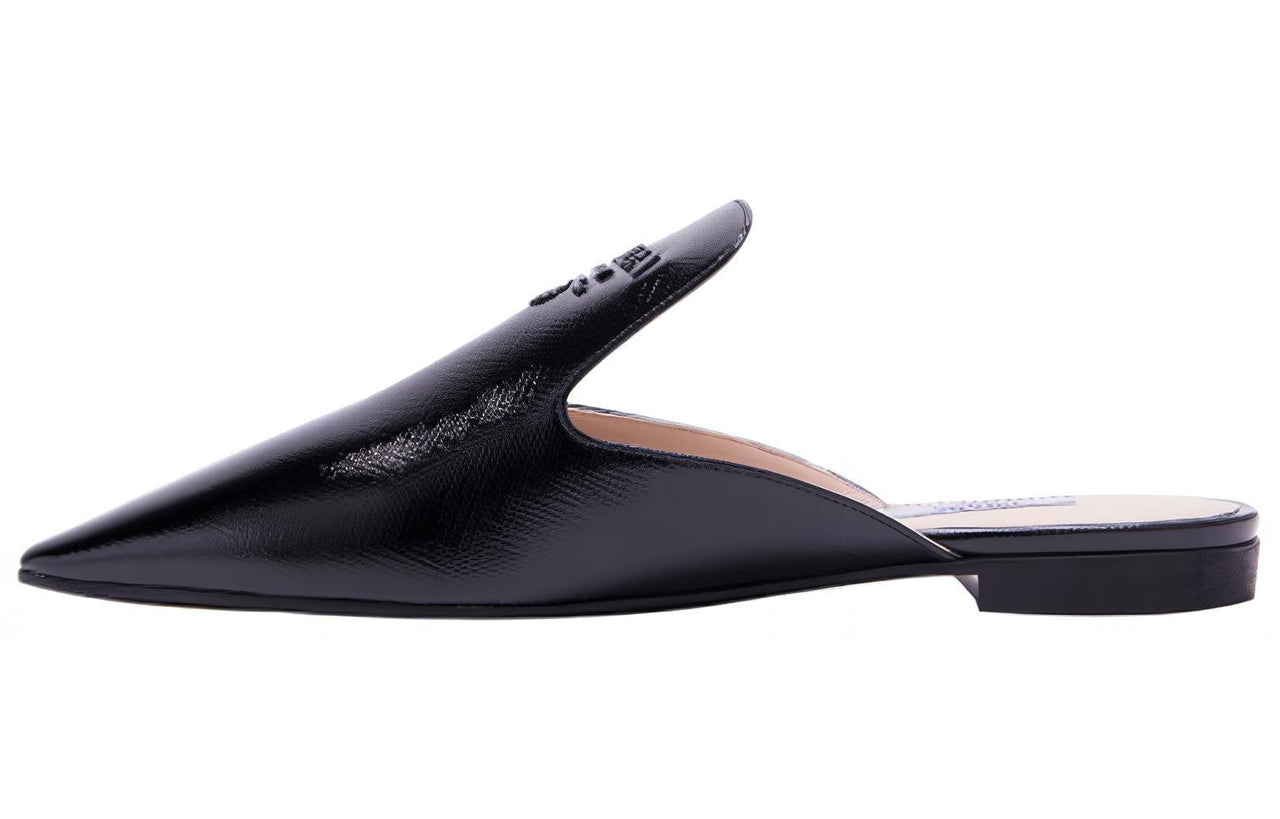 PRADA Pointed Patent Leather Mules 'Black' Women's