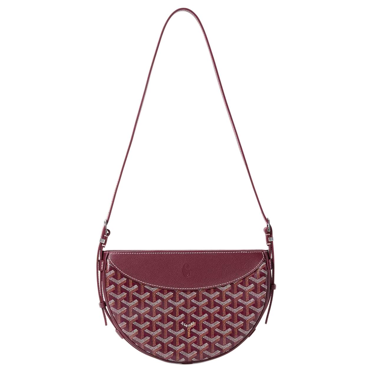 GOYARD Canvas With Calfskin Swift Bag Shoulder Bags Unisex Burgundy