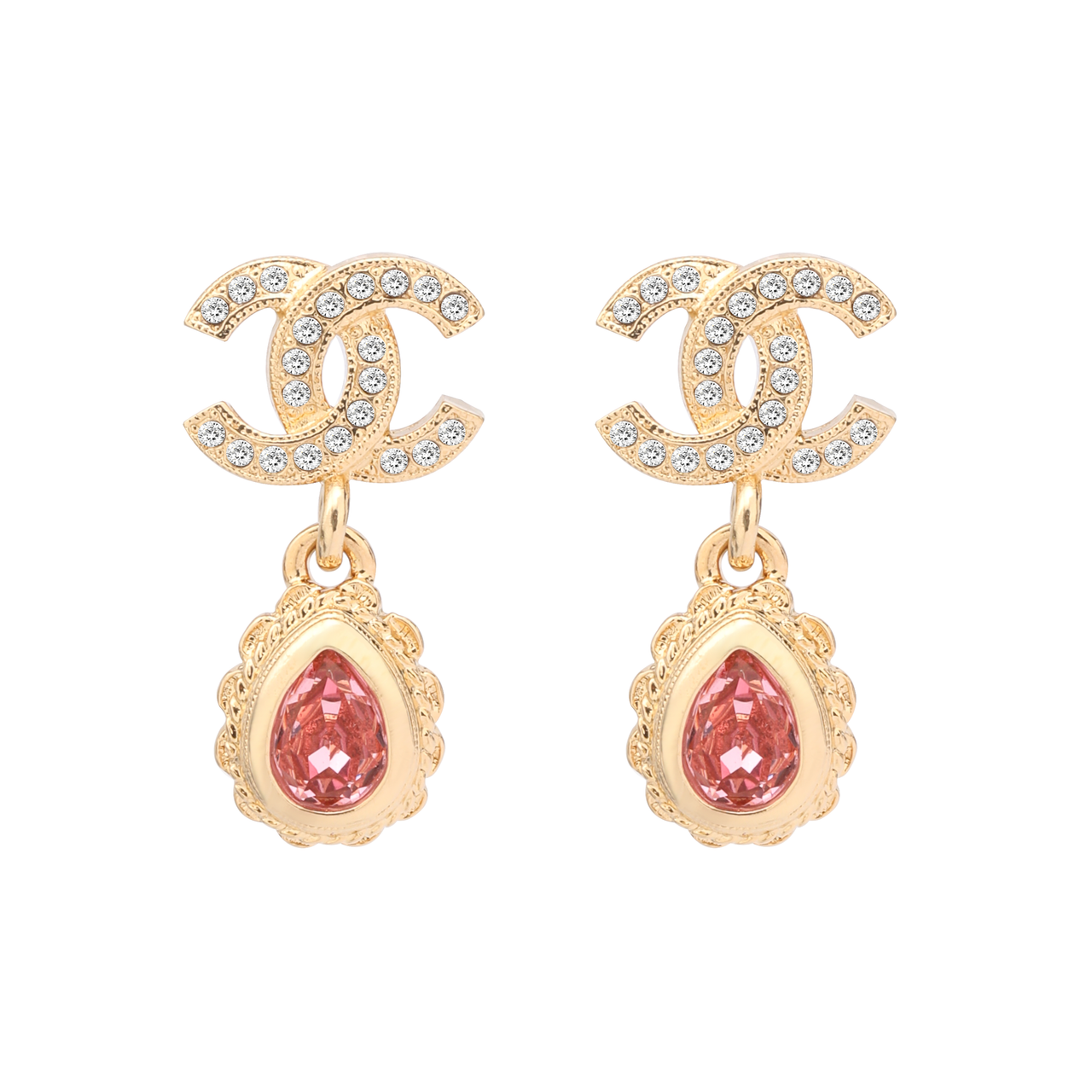 CHANEL 1986-1988 Cc Logo Drop Earrings