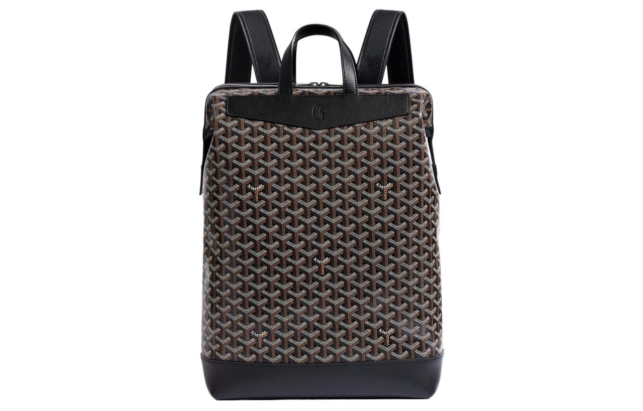 GOYARD Cisalpin Canvas Leather Backpack Unisex Black