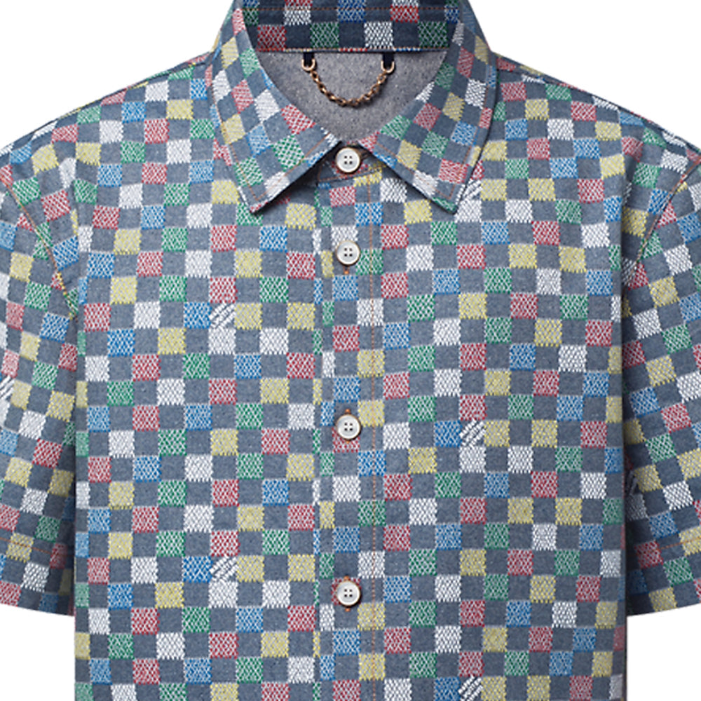 LOUIS VUITTON Damier Chambray Short-Sleeved Shirt