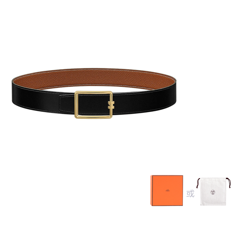 Togo Calfskin Double-Sided Leather Belt Leather Belts
