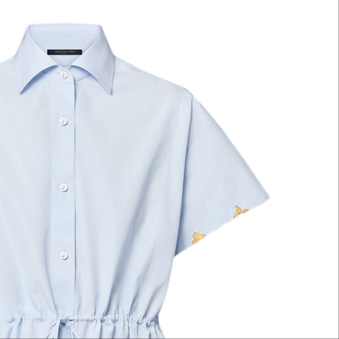 LOUIS VUITTON Drawstring Waist Cotton Poplin Shirt