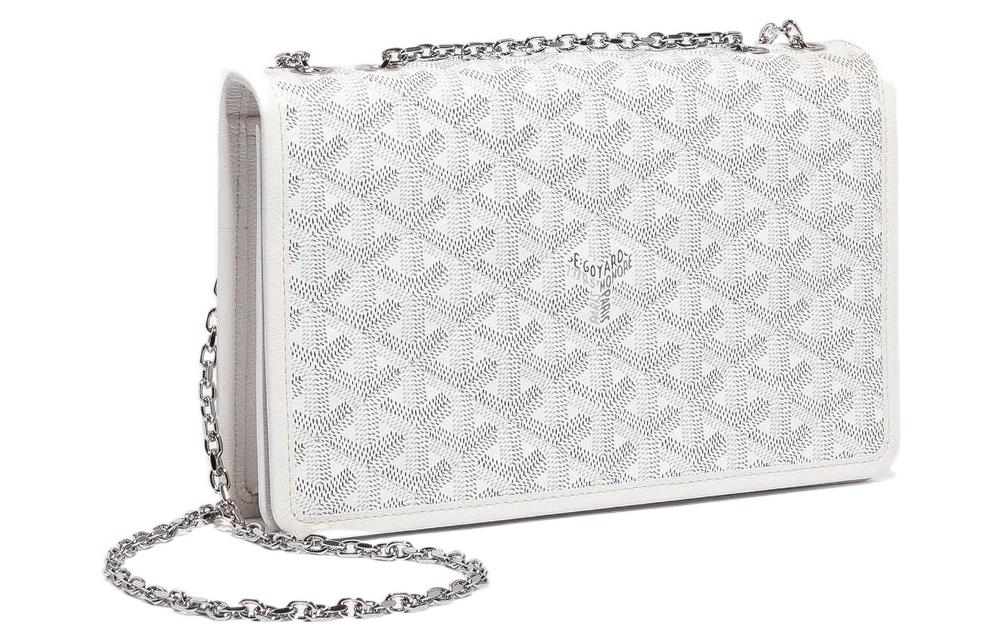 GOYARD Alexandre III Canvas With Leather Shoulder Bag, Crossbody Bag Women's White