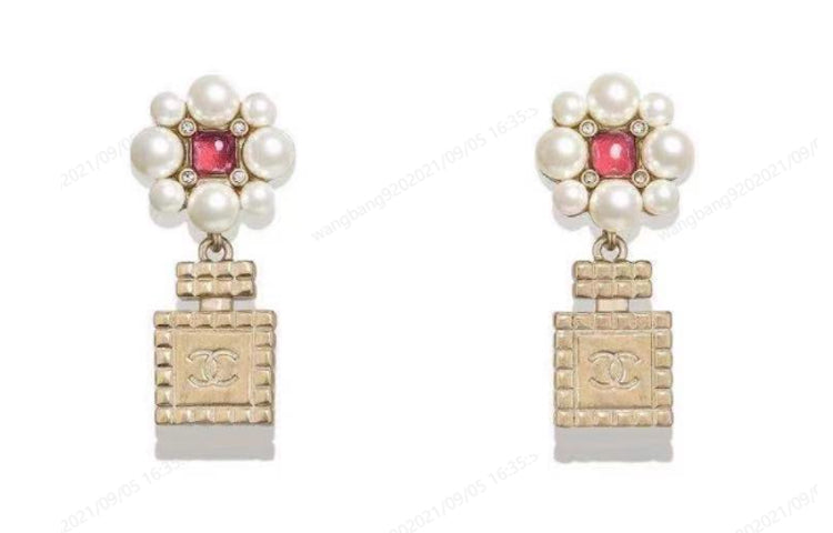CHANEL Earrings Women's Gold