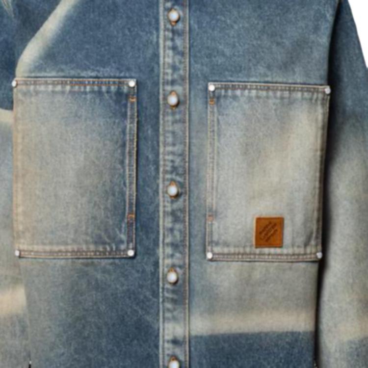 LOUIS VUITTON Sunfaded Effect Denim Long-Sleeved Shirt