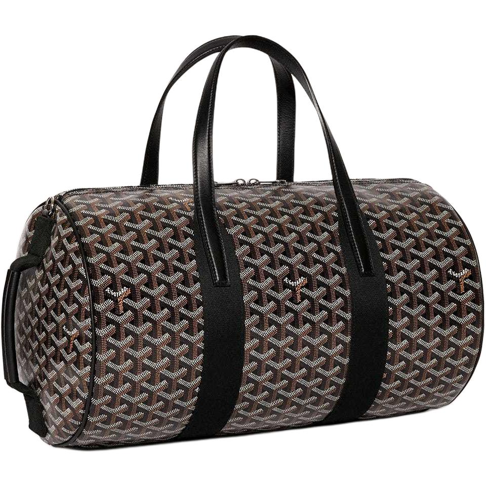 GOYARD Canvas With Calfskin Sports Travel Bag Unisex Black