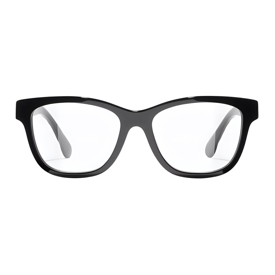 CHANEL Acetate Square Eyeglass Frames Women's Black
