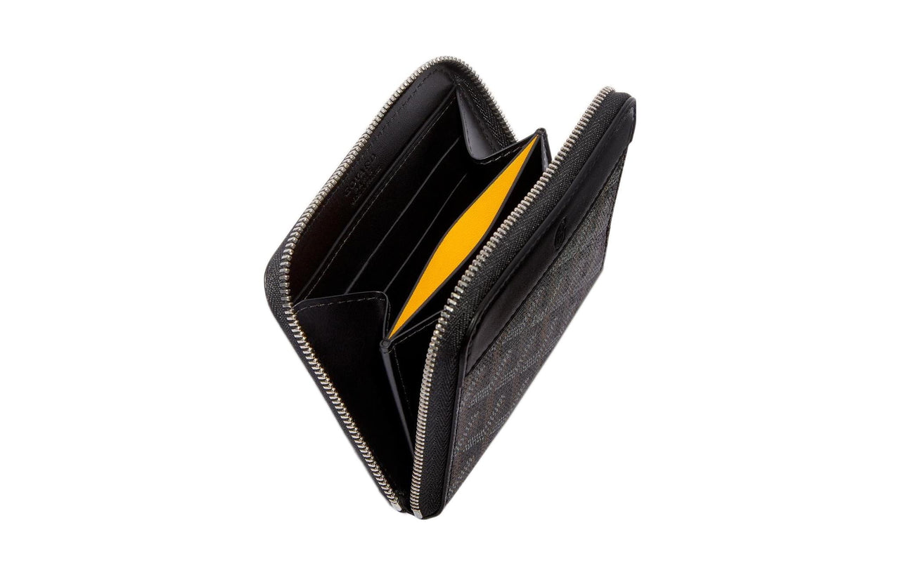 GOYARD MATIGNON Canvas With Leather Wallet Small Size Unisex Black