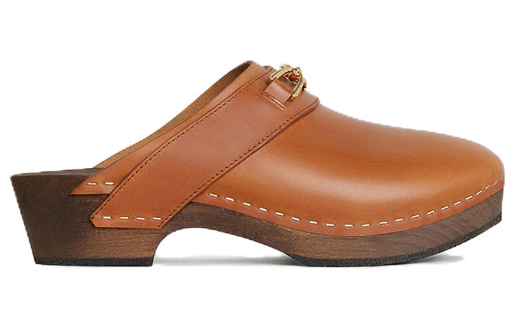 CELINE Closed Toe Slippers Women's Brown