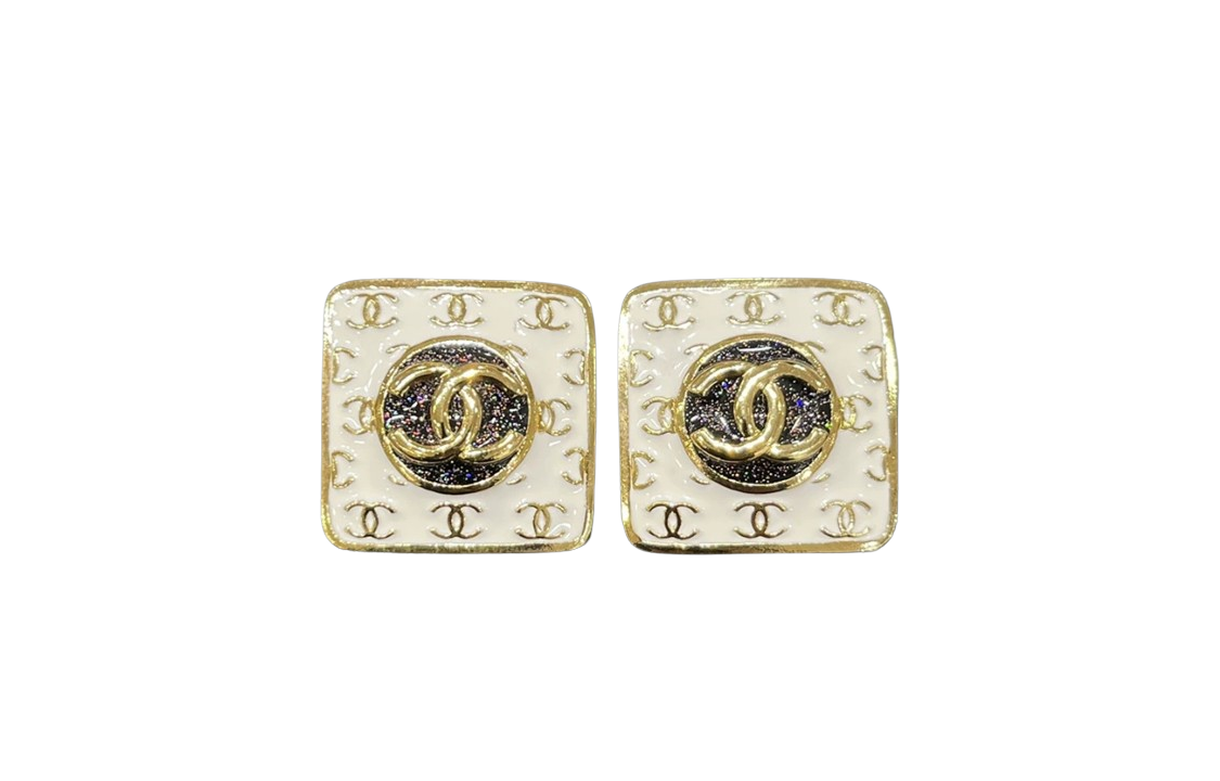 CHANEL 1986-1988 Cc Stud Earrings