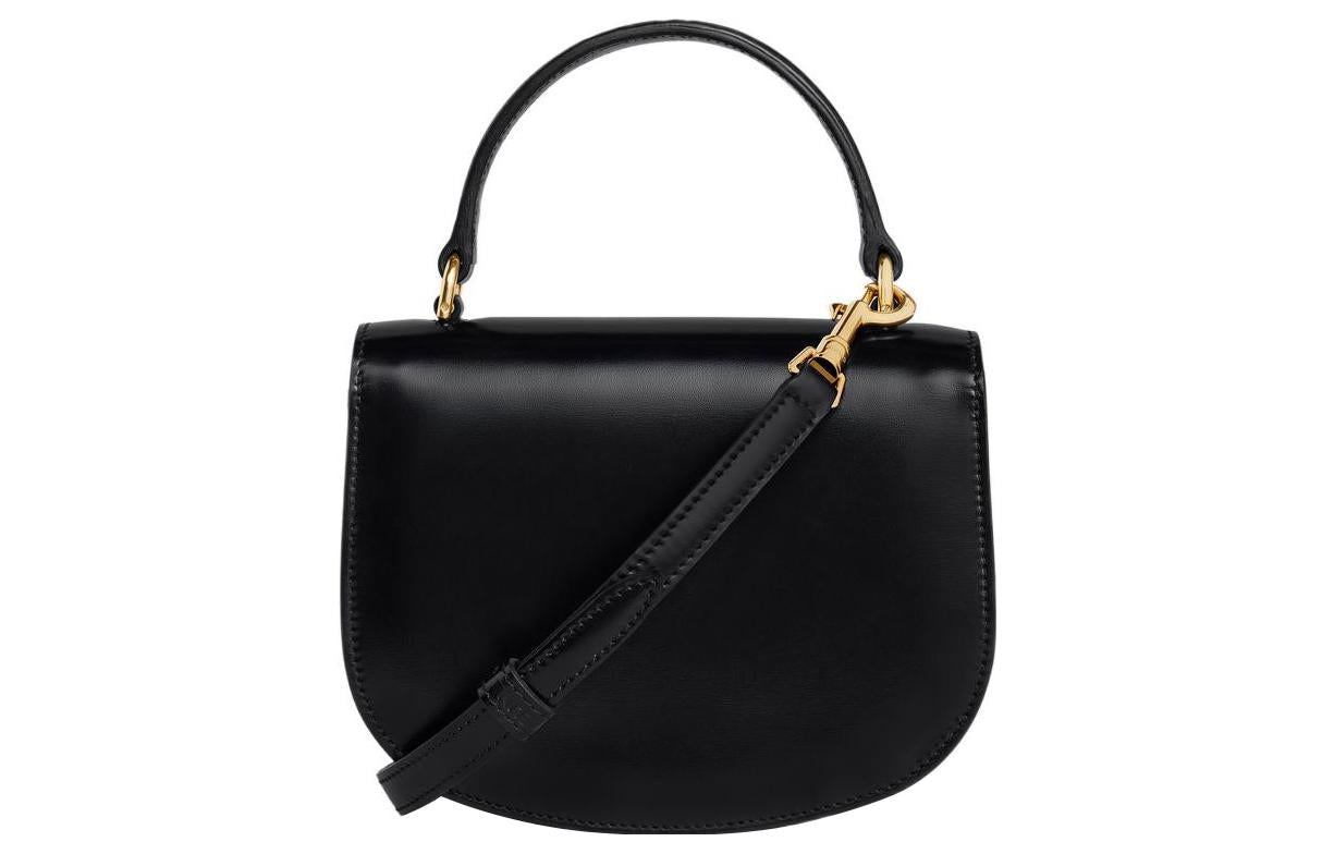 CELINE Triomphe Bright Calfskin Shoulder Bag, Crossbody Bag, Handbag Mini Women's Black