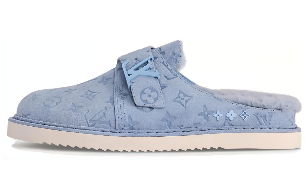 LOUIS VUITTON Rubber Sole Wrap-toe Slippers Men's Blue