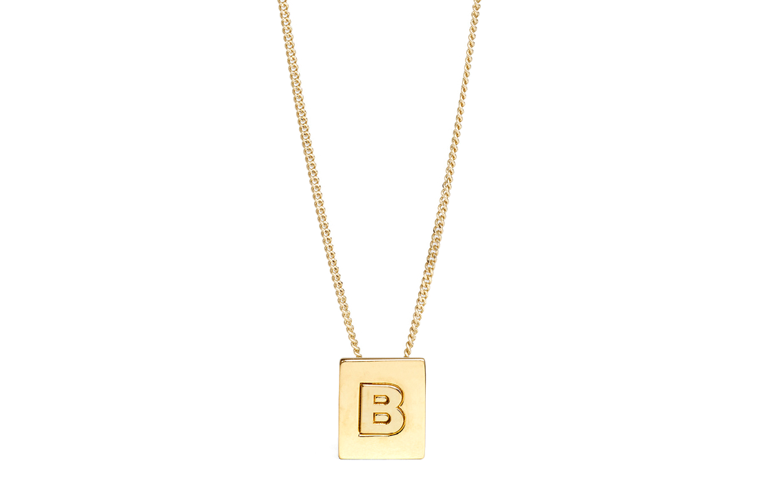 CELINE Alphabet B Necklace In Brass With Gold Finish