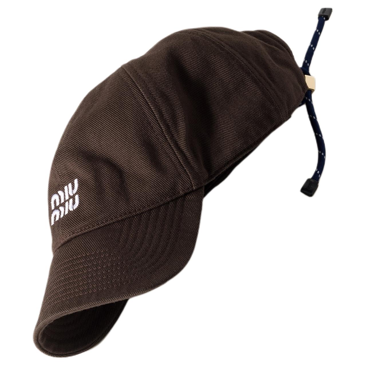 MIU MIU Denim Baseball Caps Women's Coffee