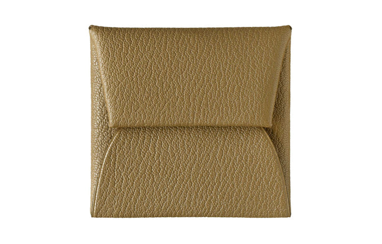 HERMES Bastia Mysore Goat Skin Card Holders Coin Purses Wallets Women's 18 Etoupe Elephant Gray
