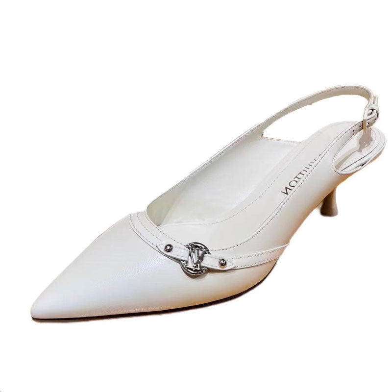 LOUIS VUITTON Slim Heel High Heels Women's White