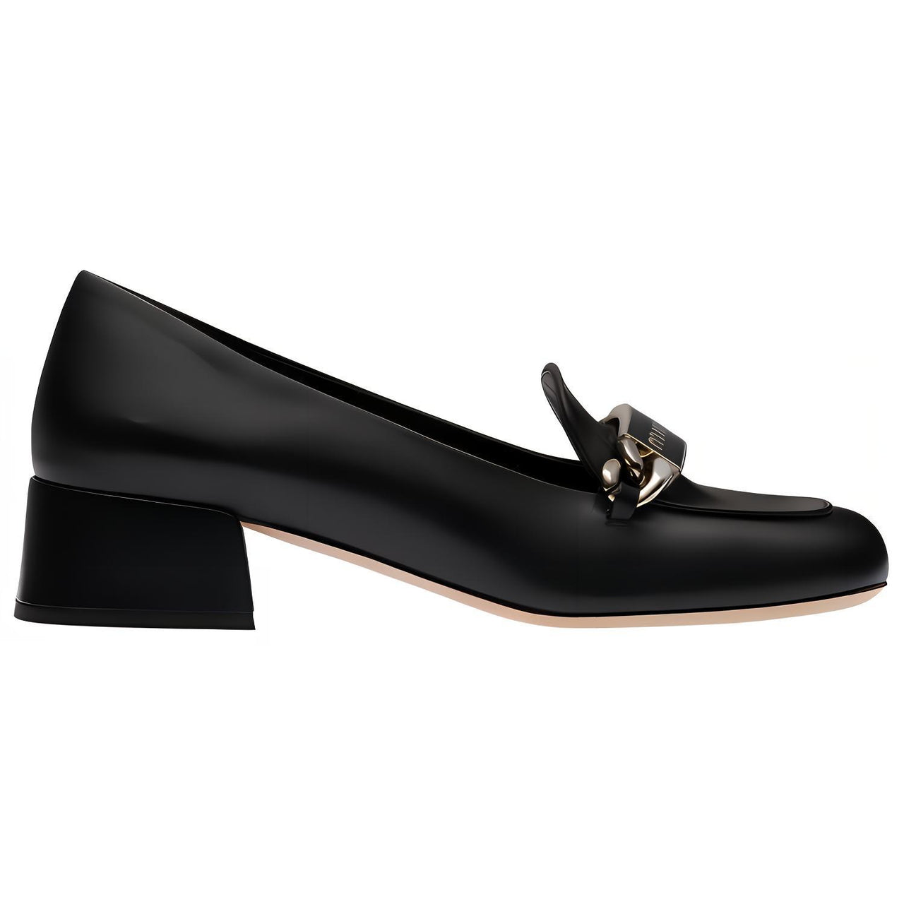 MIU MIU Block Heel High Heels 3.5cm Women's Black