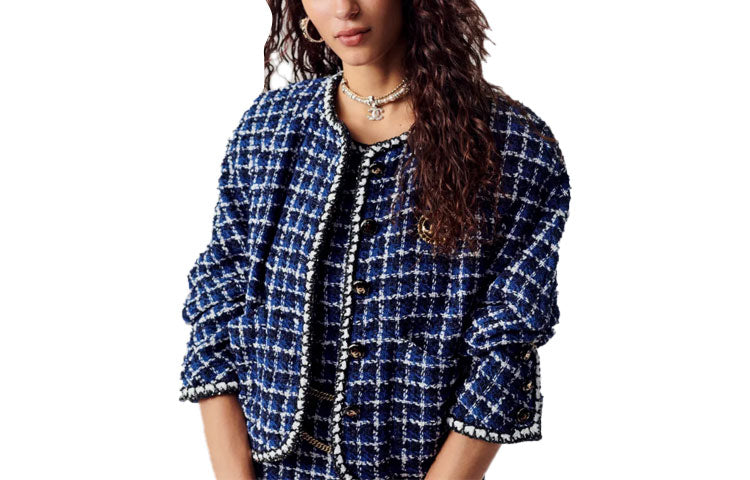 CHANEL SS23 Cropped Coats Women's Blue