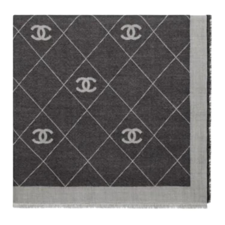 CHANEL - Knit Scarves Unisex Gray