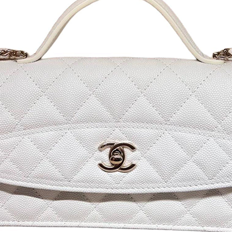 CHANEL Grain Calfskin Trunk Bag, Shoulder Bag, Crossbody Bag, Handbag Women's Milk White