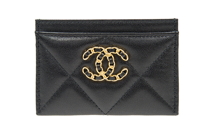 CHANEL 19 Card Holder Black AP1167