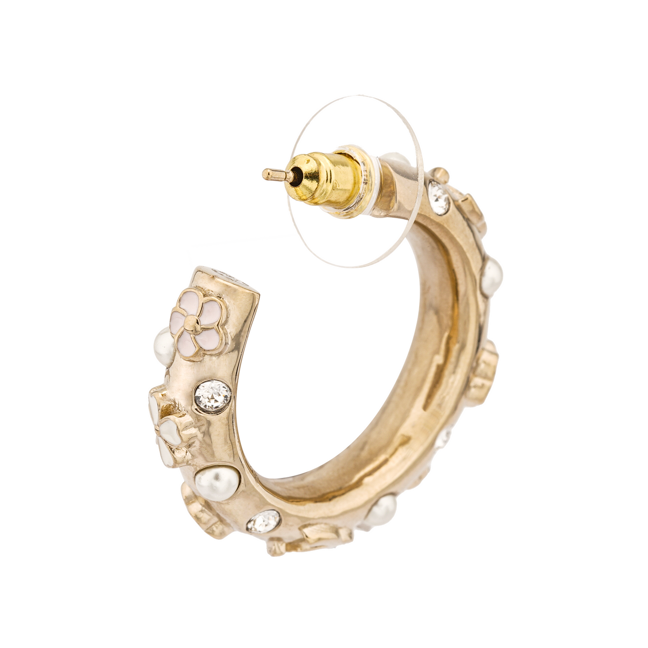 CHANEL Hoop Earrings Women's Gold