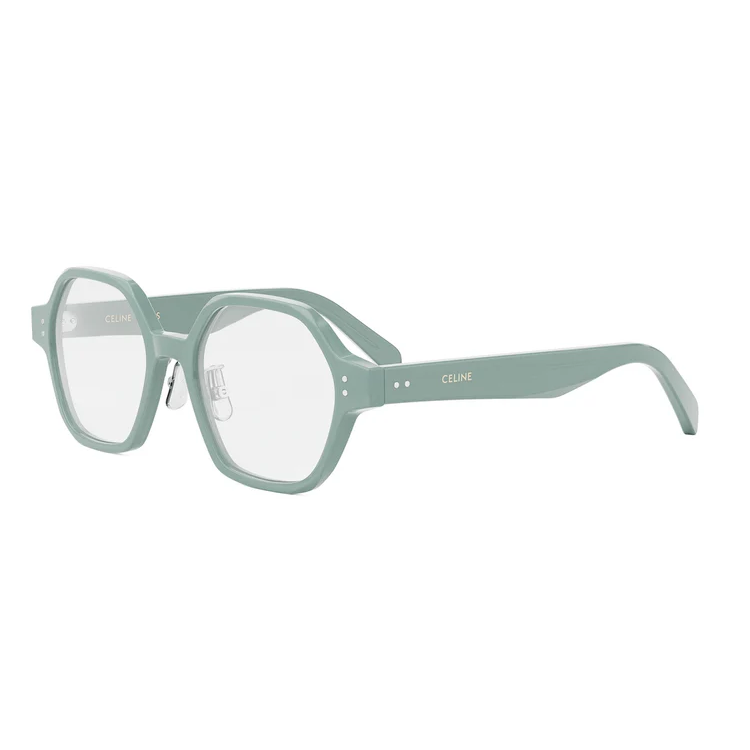 CELINE Acetate Irregular Shape Eyeglass Frames Unisex Blue