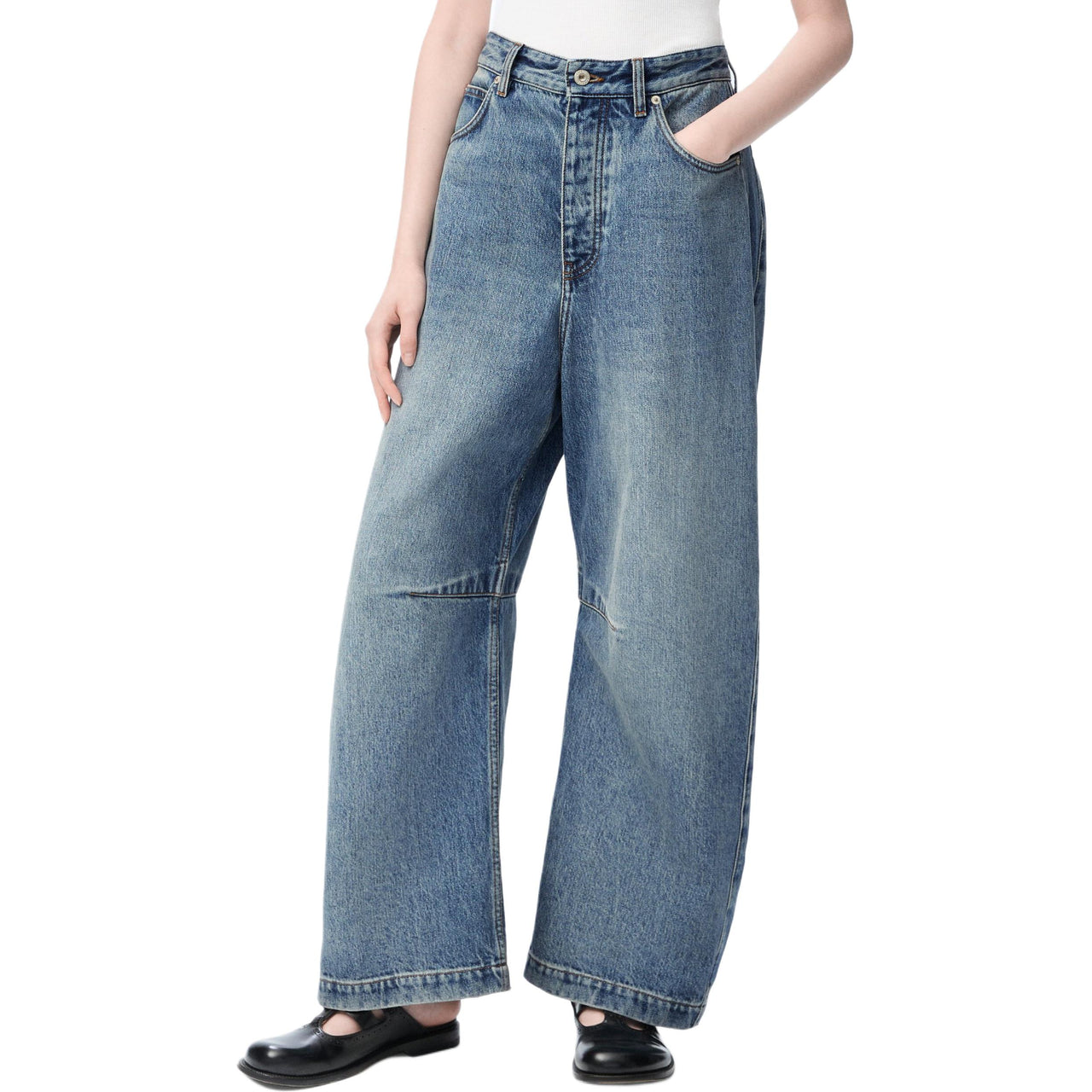 LOEWE Anagram Barrel Jeans 'Washed Denim'