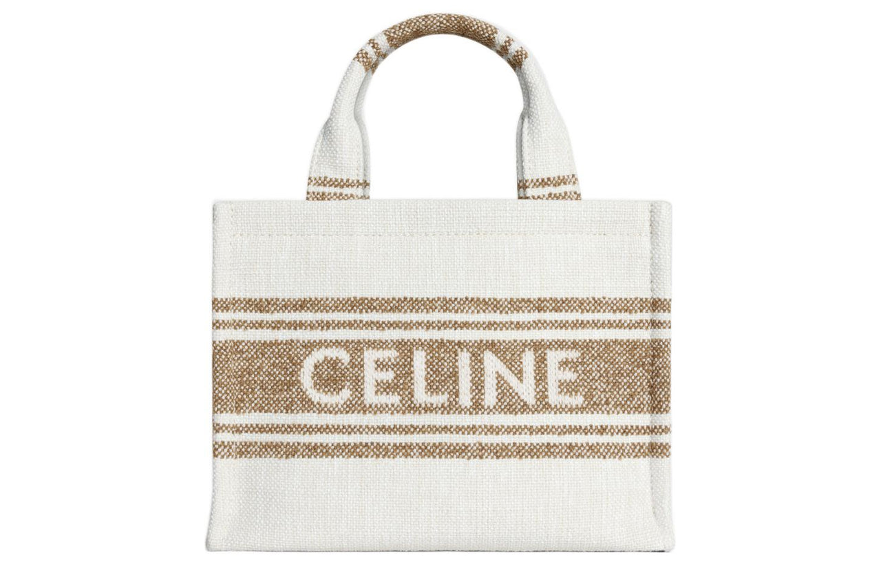 CELINE Cabas Thais Fabric Tote Bag, Shopping Bag, Handbag Trumpets Women's Brown/Beige
