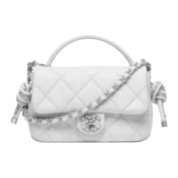 CHANEL Leather One Shoulder Handbag Women's Black