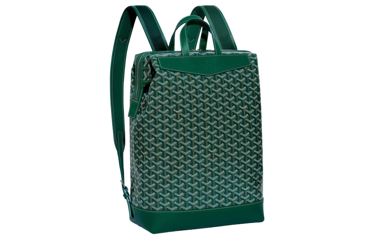 GOYARD Cisalpin Canvas Leather Backpack Unisex Green