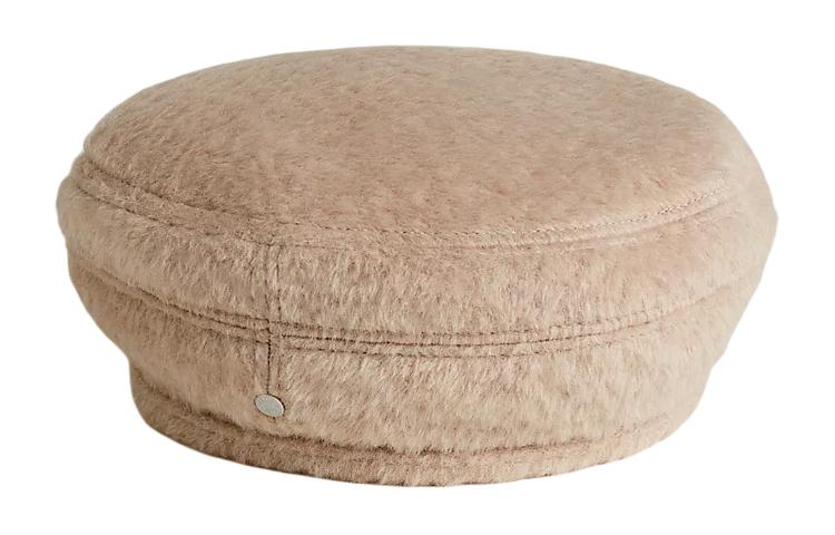 HERMES Alpaca Wool Berets Women's Camel