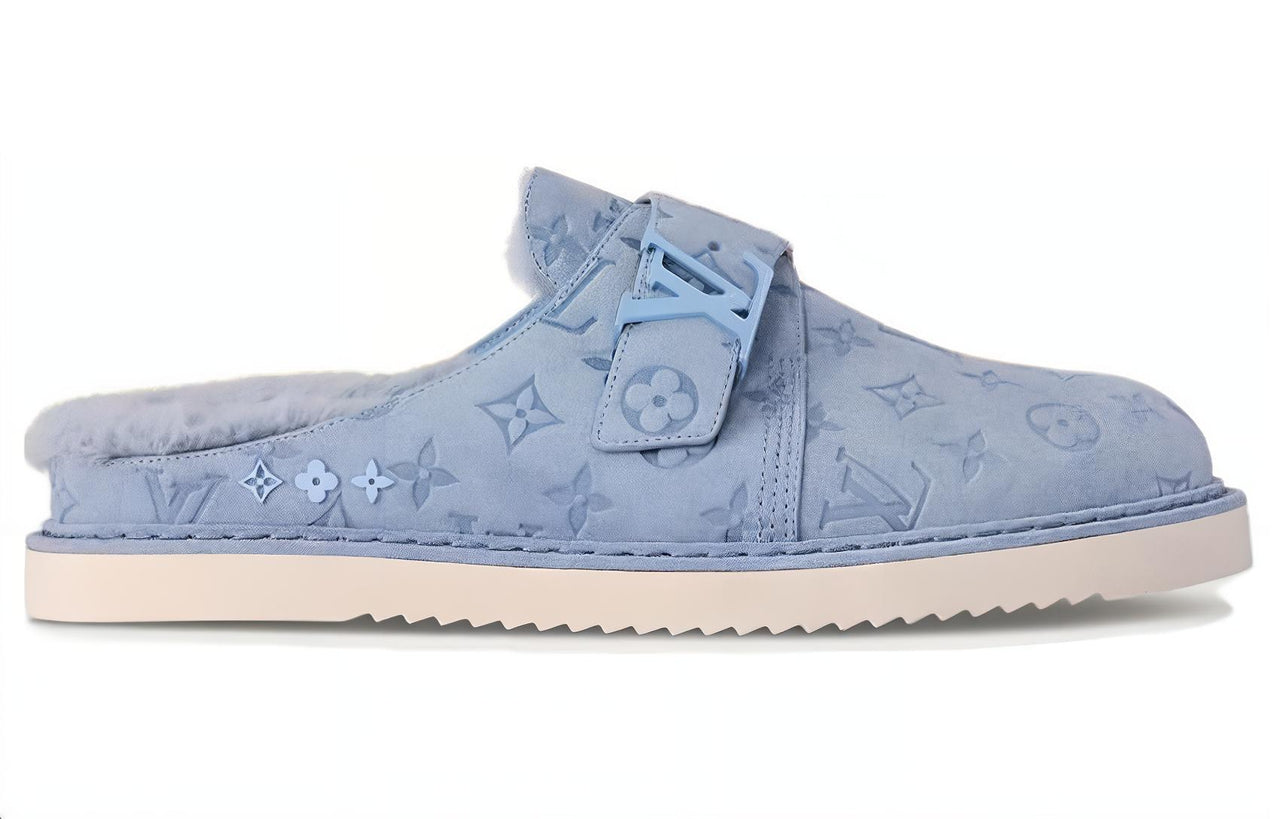 LOUIS VUITTON Rubber Sole Wrap-toe Slippers Men's Blue