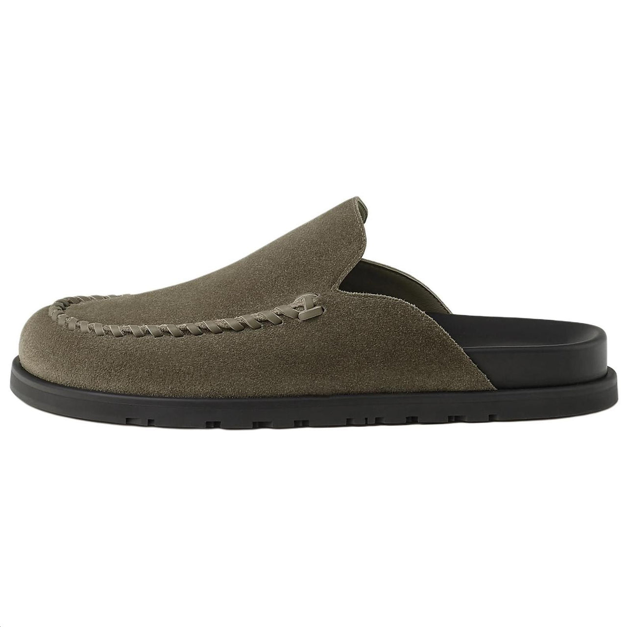 HERMES Closed Toe Slippers Men's Elephant Gray