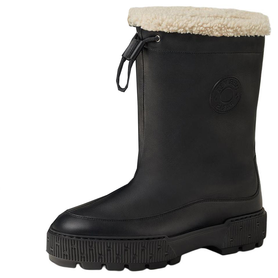 HERMES Ankle Boots 4cm Women's Black