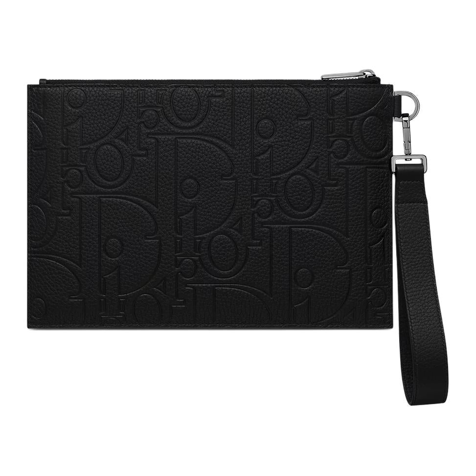 DIOR Cow Leather Clutch Men's Black