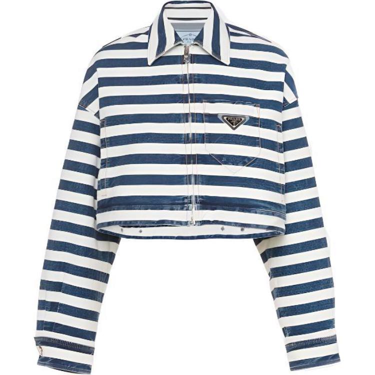 PRADA Pre Owned 2010s Cotton denim Striped Jacket
