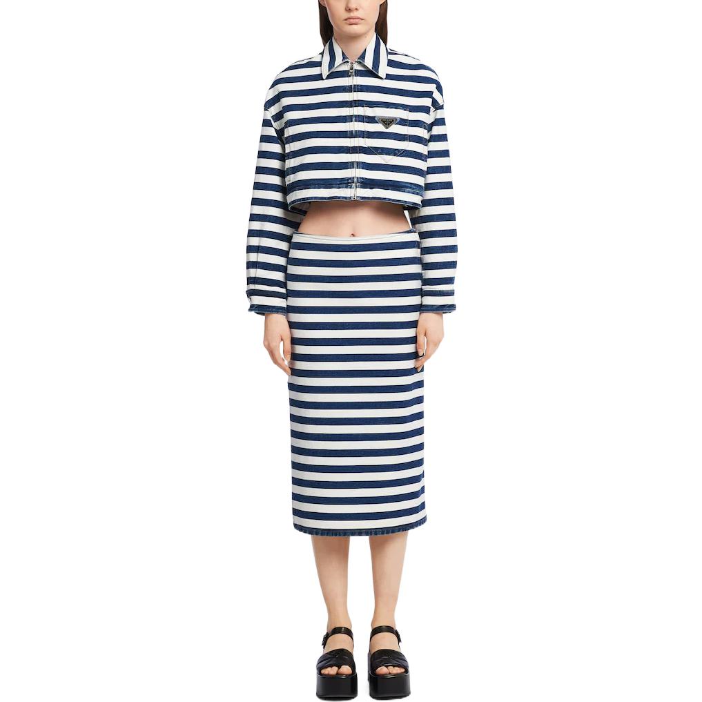 PRADA Pre Owned 2010s Cotton denim Striped Jacket