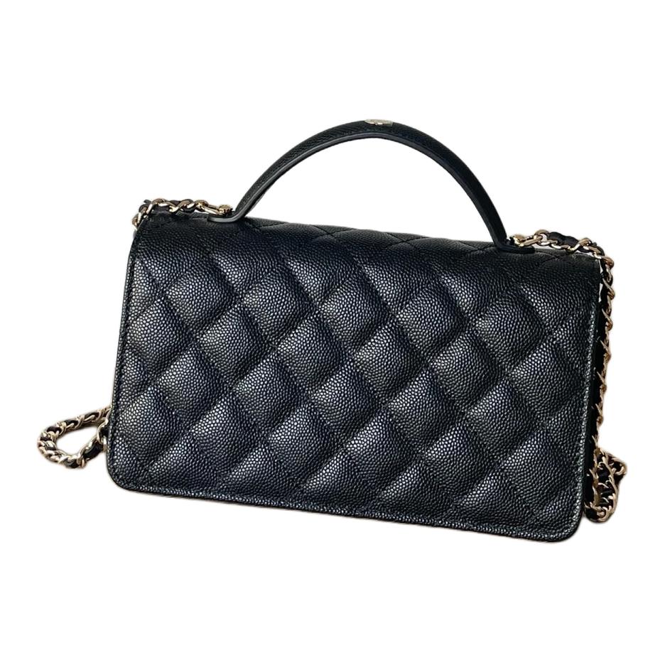 CHANEL Calfskin Trunk Bag Shoulder Bag Crossbody Bag Handbag Regular Women's Black