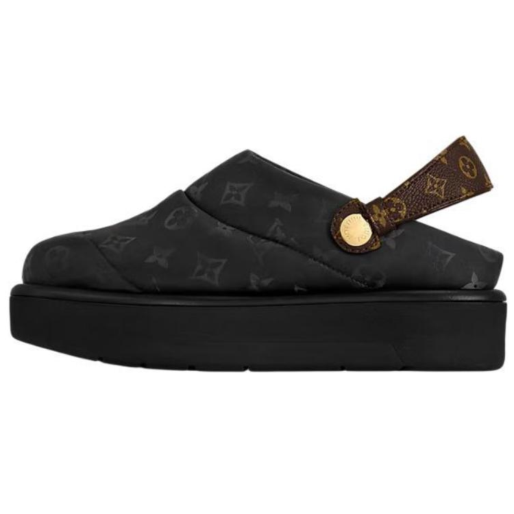 LOUIS VUITTON Slip-Resistant Wrap-toe Slippers Women's Black