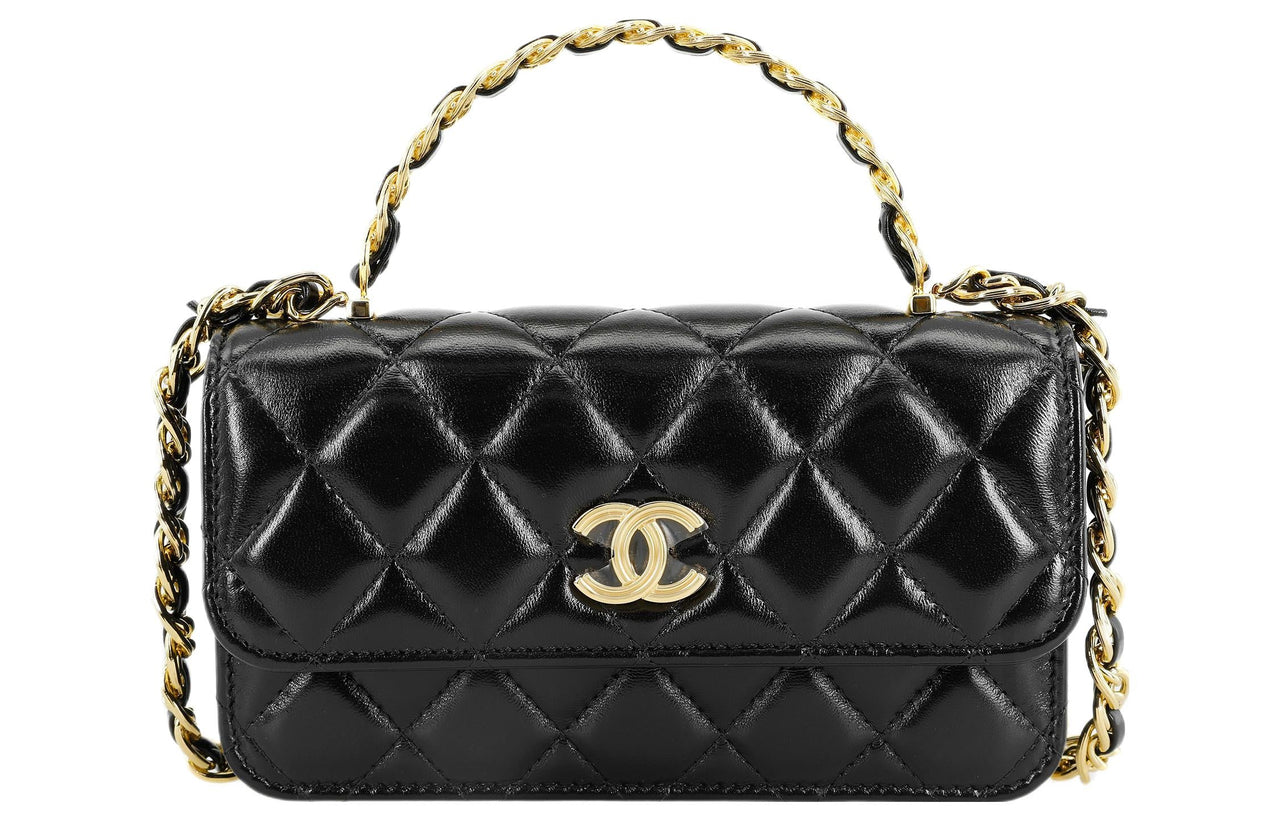 CHANEL Classic Flap CF Lambskin Shoulder Bag Crossbody Bag Regular Women's Black