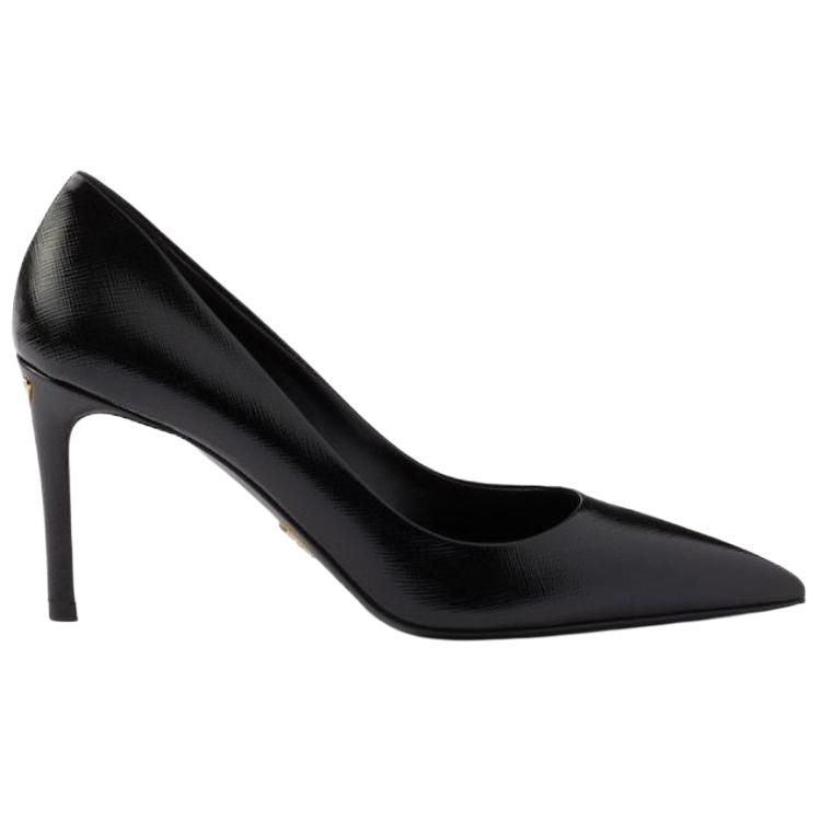 PRADA Saffiano Slim Heel High Heels 8.5cm Women's Black