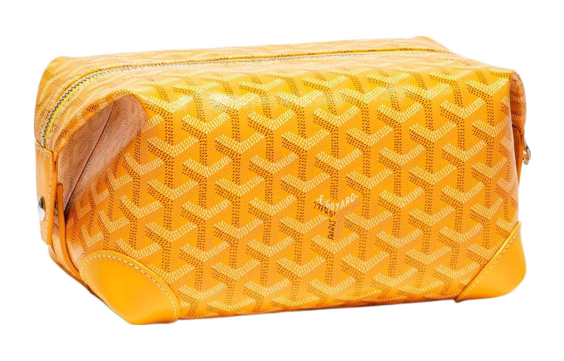 GOYARD Canvas With Calfskin Travel Bags Toiletry Bags Unisex Yellow