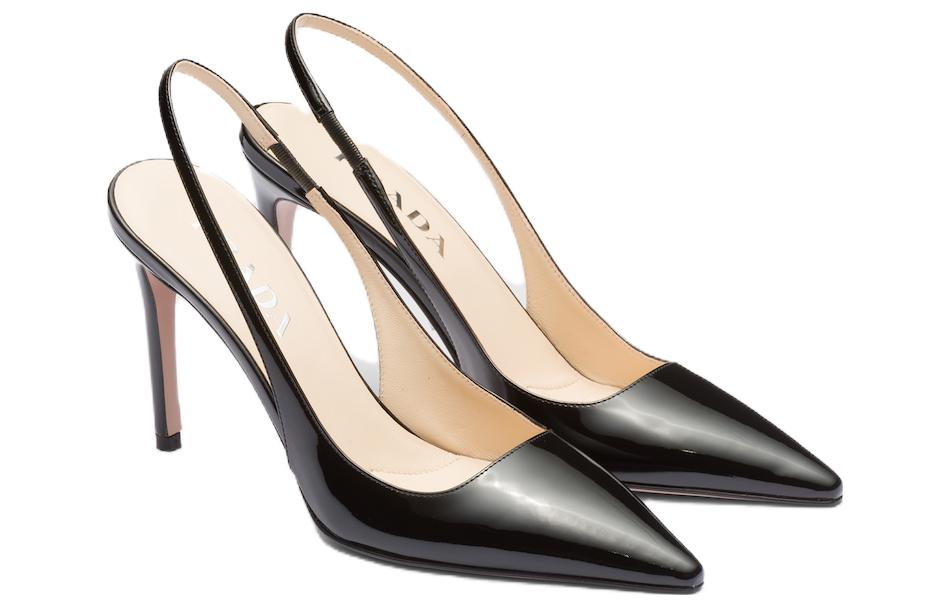 PRADA Patent Slim Heel High Heels 9.5cm Women's Black