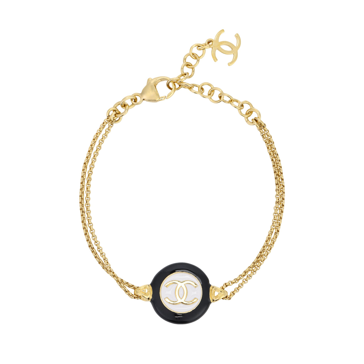 CHANEL Metal Bracelets Women's Black